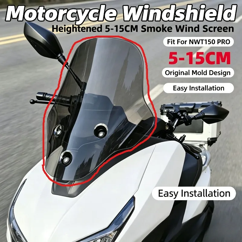 Adapted To NWT150 PRO Version Heightened Windshield Modified Accessories Chest Protection Motorcycle Front Windshield