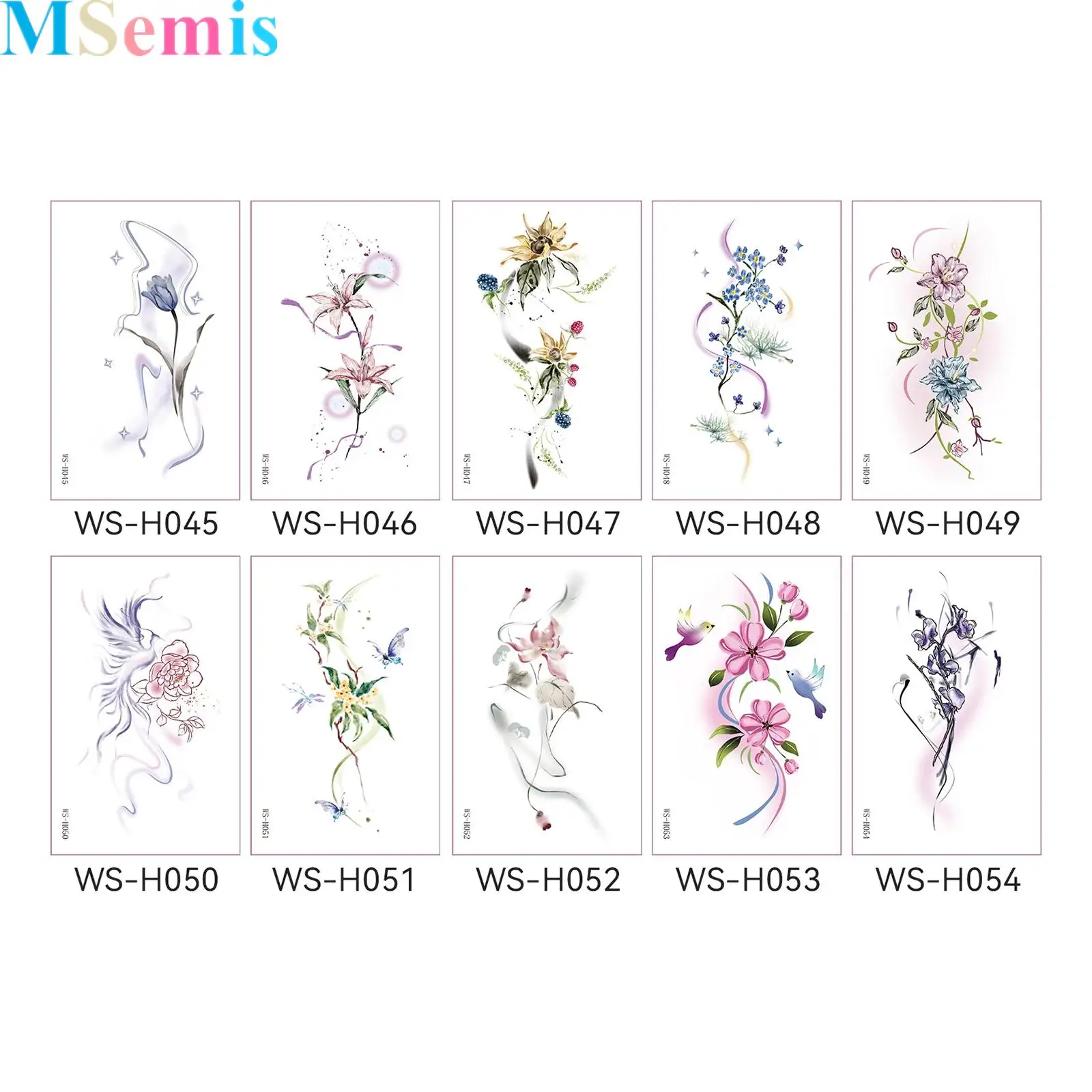 

Temporary Tattoos Flowers Vine Leaves Plant Tattoo for Women Adults Waterproof Personality Waist Arm Foot Stick