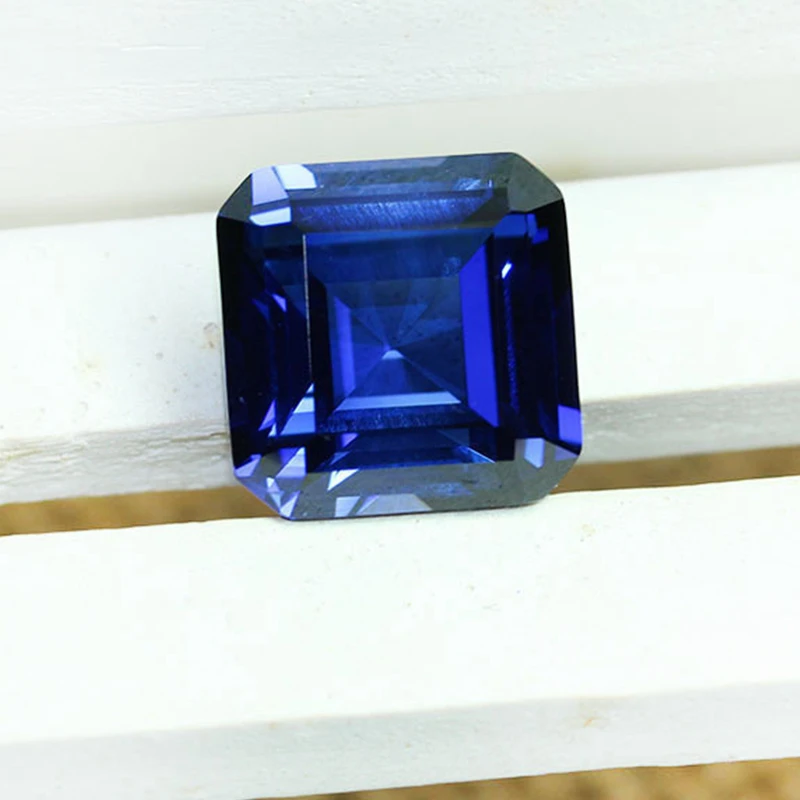 Hübscher loser blauer Saphir 10x10mm Asscher-Schliff loser Edelstein für Schmuckherstellung/Sammlung/Geschenk/Einsetzen Mohs-Härte Edelsteine – Detail 4