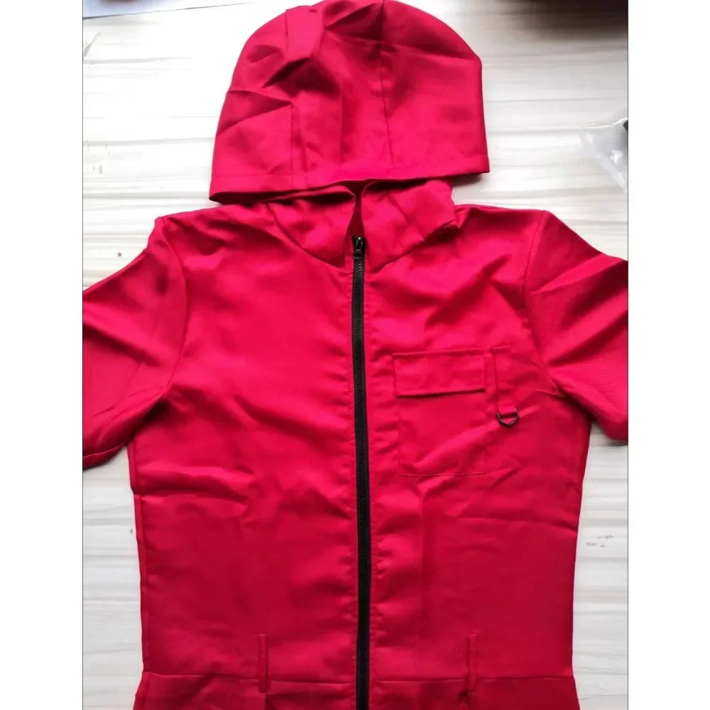 South Korean Movie Red Jumpsuit Villain Cosplay Costume Bodysuit Full Set Adult Men Party Clothes Halloween Carnival Role Play