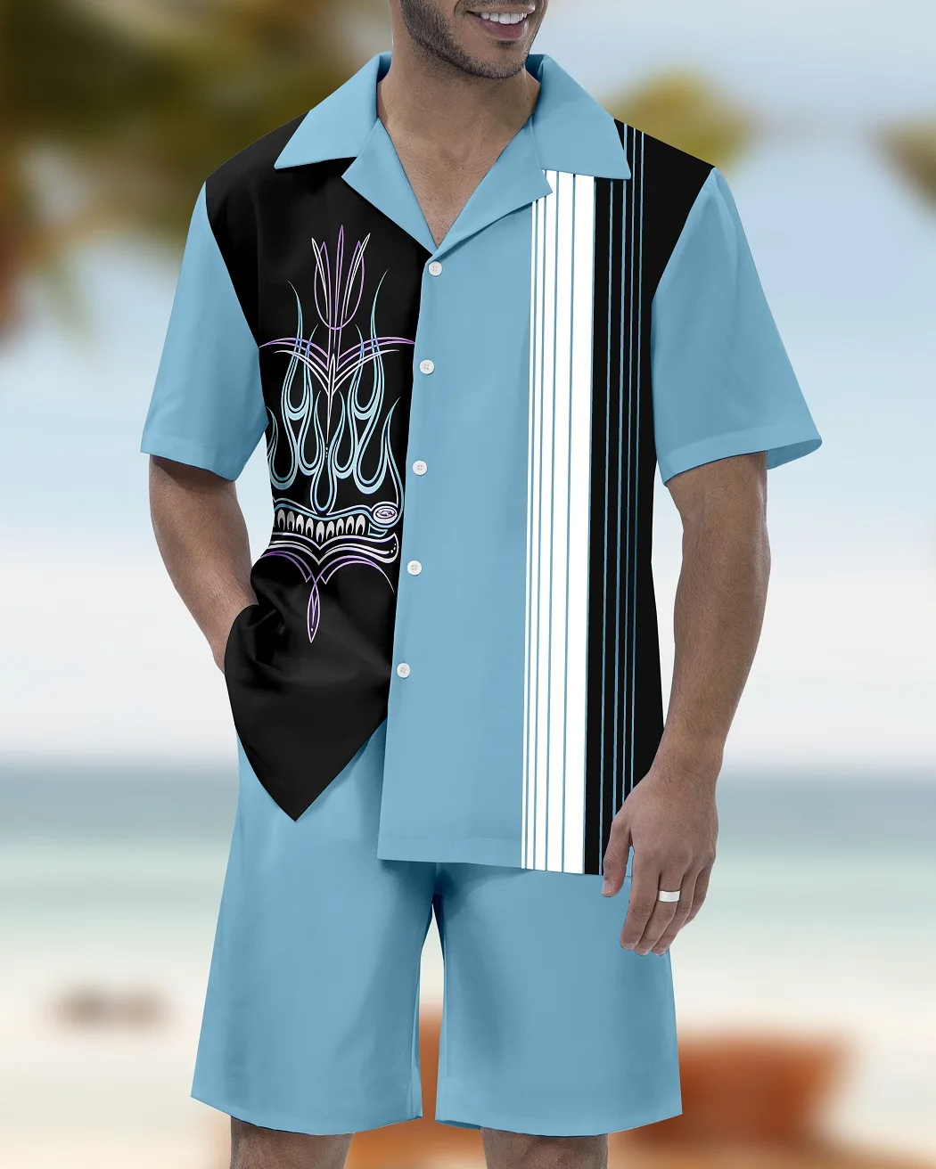 

Hawaiian clothing, Summer fashion, 3D Printed Shirt Suit For men, short-sleeved shirt, Casual large-sized Beach Shorts