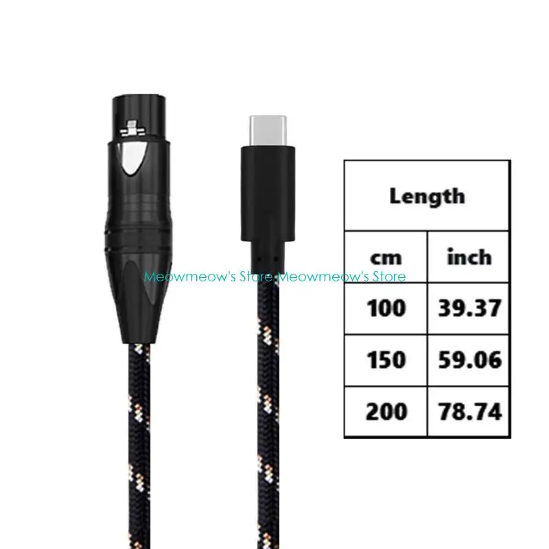 W91A USB C ~ 3PIN 마이크 케이블 3 핀 암 칩셋 20Hz-20KHz 주파수에서 C 유형 C 보조 케이블 코드 빌드