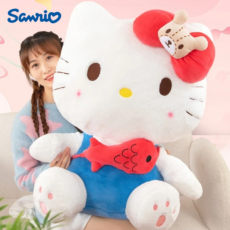 

85CM Big Size Sanrio Hello Kitty Plushies Cartoon Anime Cushion Comfortable Soft Doll Pillow Children's Room Decoration Toy Gift