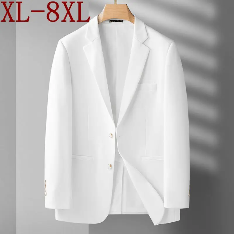 8XL 7XL 6XL 2023 New Fall High End Luxury Brand White Blazer For Men Business Loose Mens Wedding Suits Jacket Dress Male Blazers