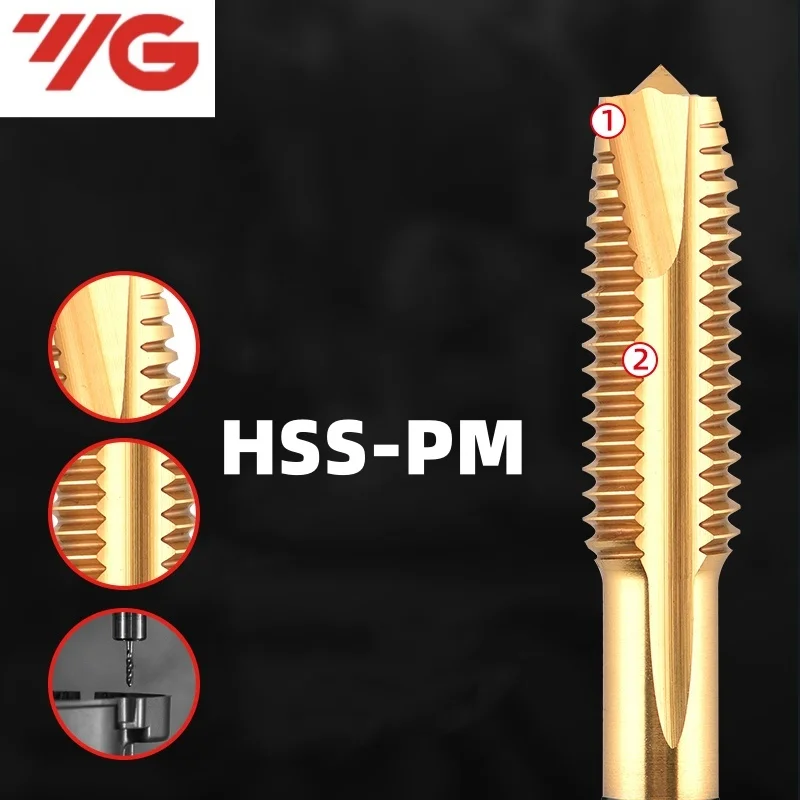 1PCS YG HSS-PM Lapisan TICN Standar JIS Spiral Pointed TapTT829 M3 M4 M5M6 M8 M10 M12 Tap Ulir Sekrup Mesin Metrik