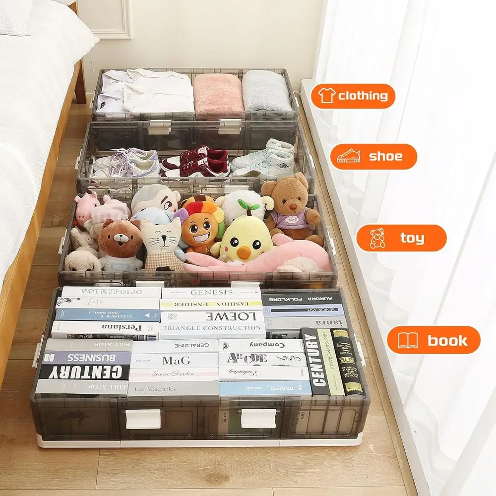 Plastikowe pojemniki do przechowywania na kółkach, do ubrań, butów i kołder - 2 sztuki, 25,2x16,5x7,1 cm, idealne do organizacji w sypialni i akademiku.