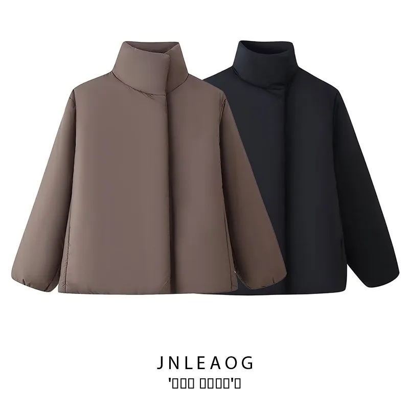 

Faionable Cotton Jaet Women's Street Sle Long Sve Button up Stand Collar Versatile Design Autumn New Arrival