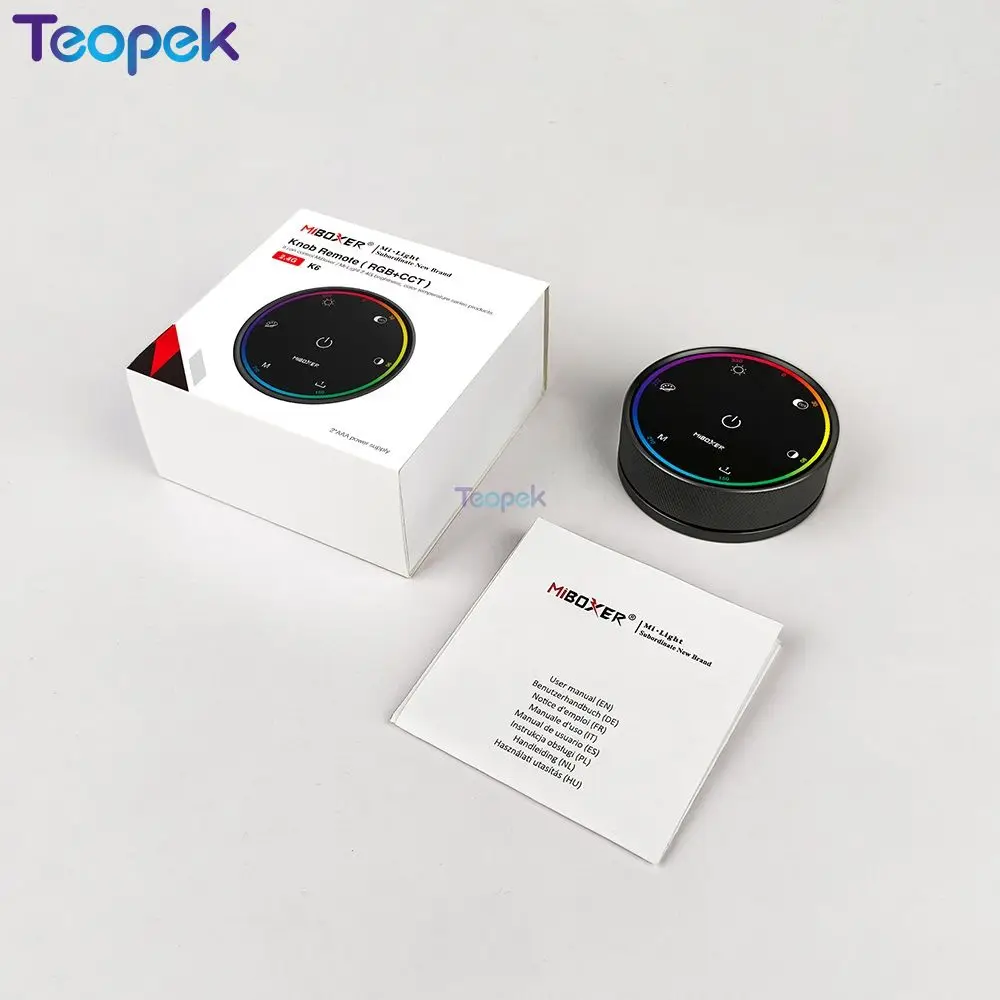 Miboxer K5 CCT Knob Remote K6 RGB+CCT Rainbow Round Remote Sture Dimmable Support Miboxer/Milight 2.4G Series