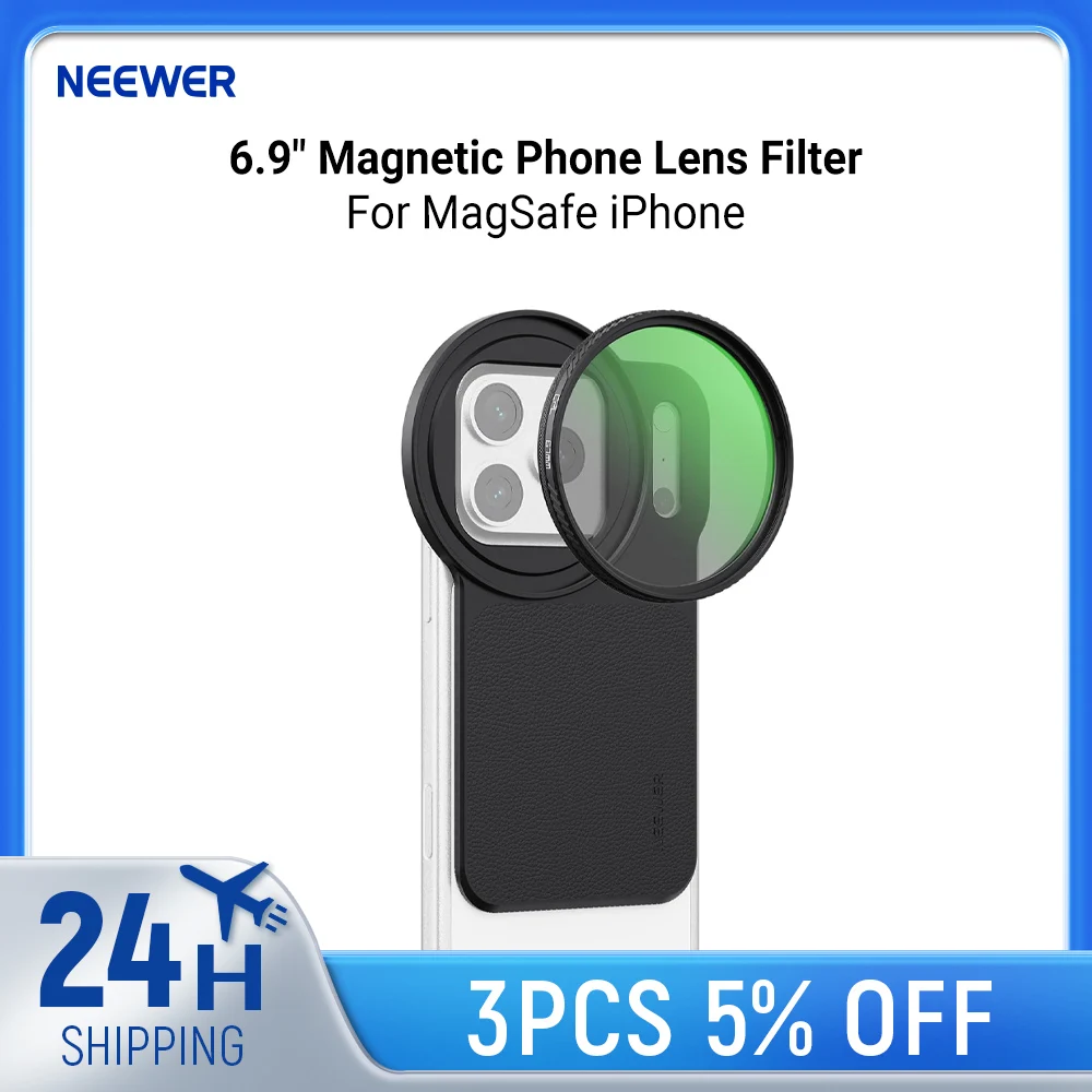 

Магнитный держатель для объектива NEEWER 6.9 дюйма для iPhone 12/13/14/15/16/17 Pro Max и 14/15/16 Plus с поддержкой MagSafe