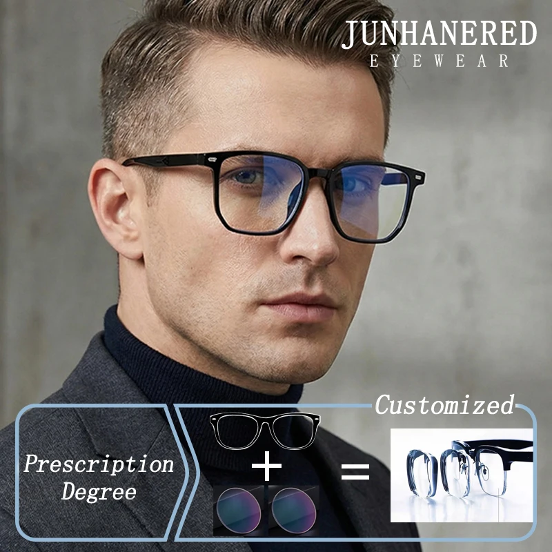 

Brand Deisgn Retro Square Oversized Square Big Face Frame Sunshade Prescription Glasses Anti Blue Ray Myopia Astigmatism Eyewear