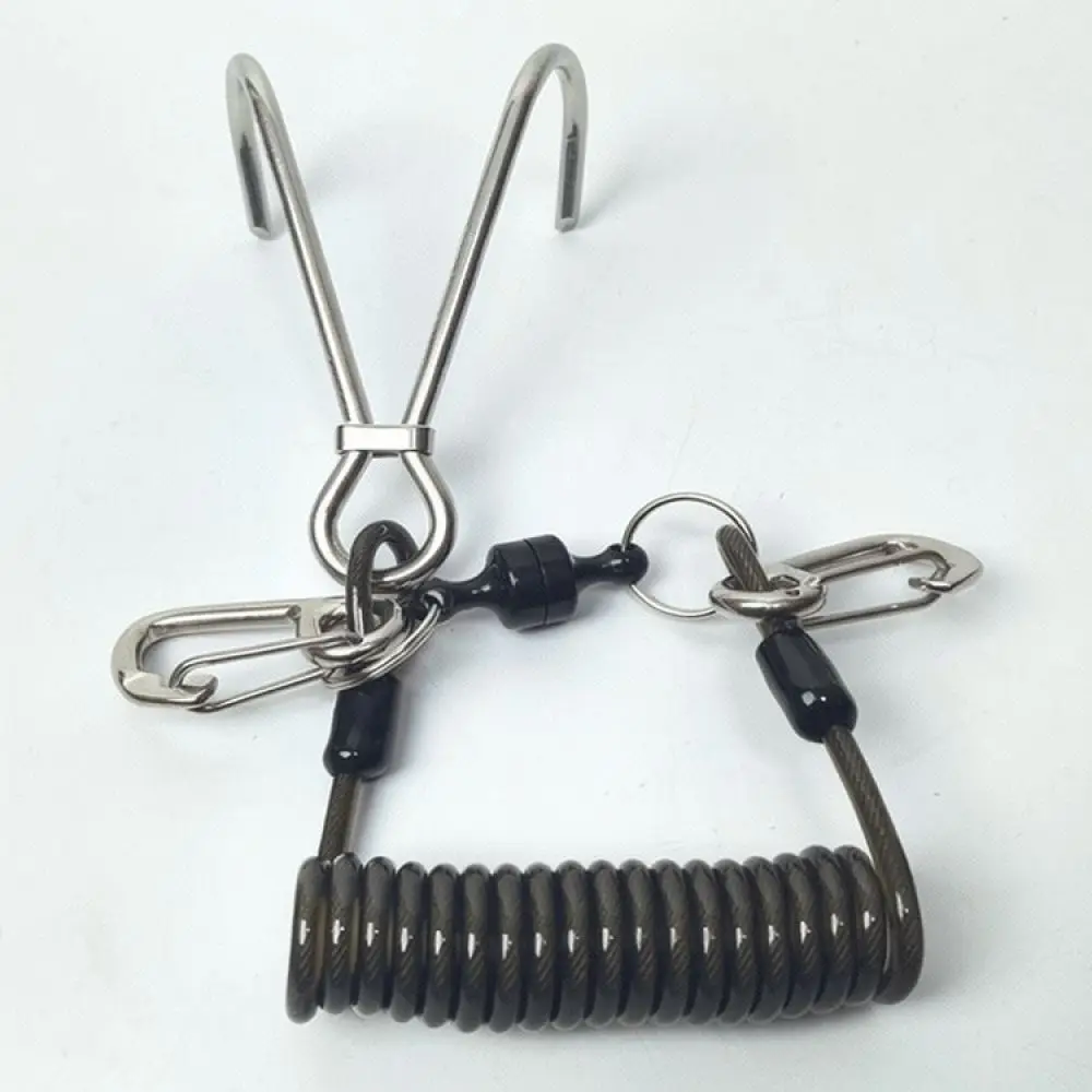 Stainless Steel Diving Reef Hook For YEXIZE Double End Hook Magnetic Clip Elastic Rope Underwater Safety Positioning Supply