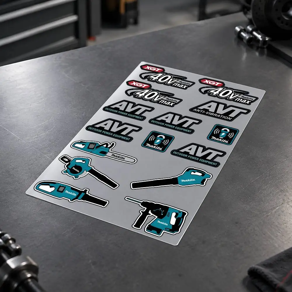 M-MAKITA Motorcycle Decal Sticker Kit Reflective Graphics For Helmet Tank Fairing Body Custom Bike