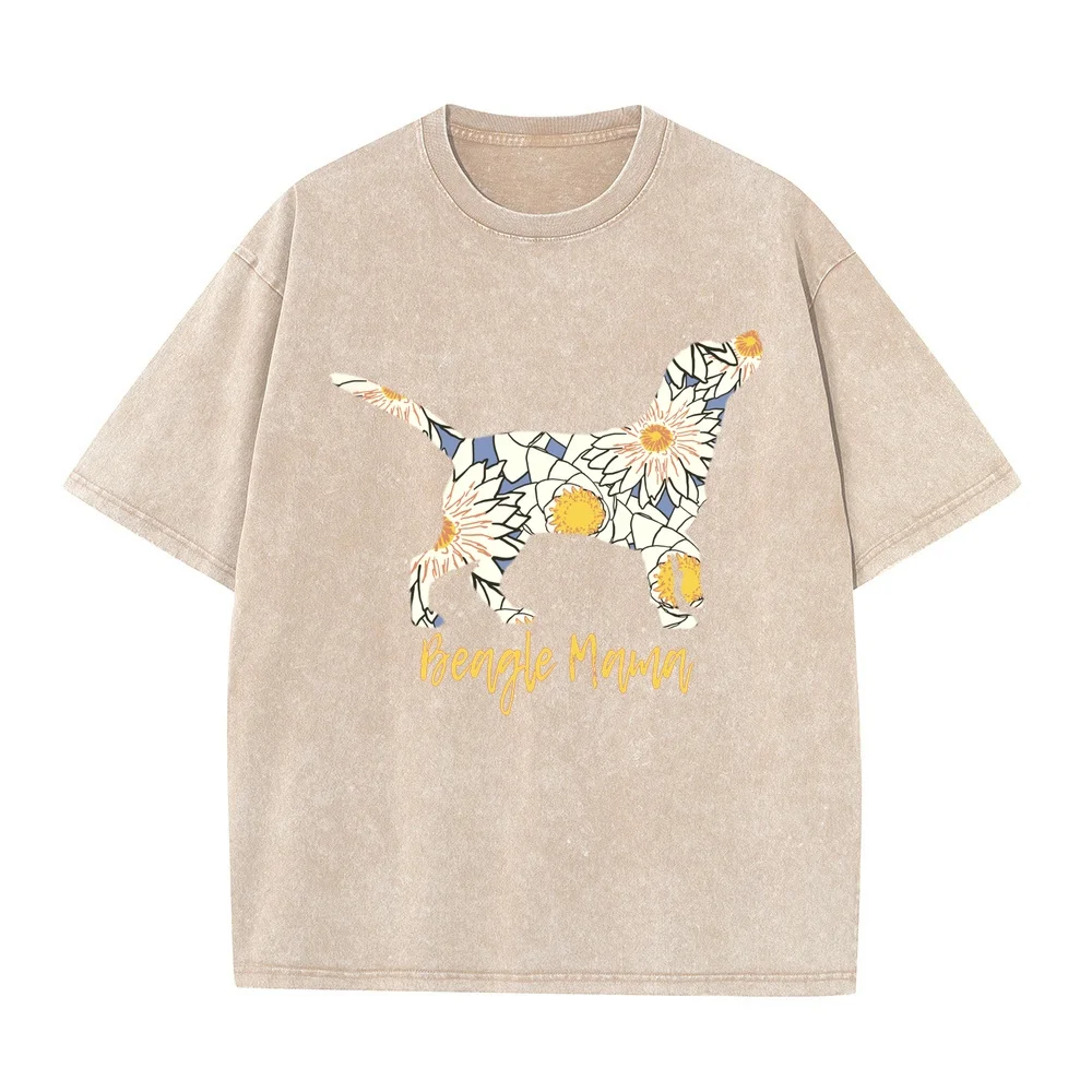 Beagle Mama Clothes Women Cute Cotton T-Shirt Gift Man Y2k Short Sleeve T Shirt Big Size Clothing Black Casual Tee Dog Pet Print