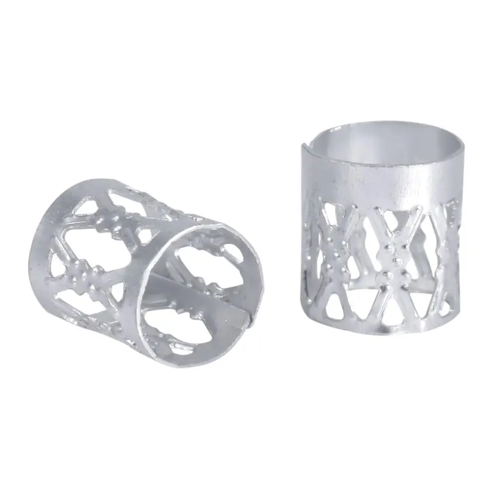 الملونة تجديل الشعر الخرز خواتم الكفة أدوات الديكور اكسسوارات 100 قطعة مجموعة فضية لتصفيف الشعر الإبداعي