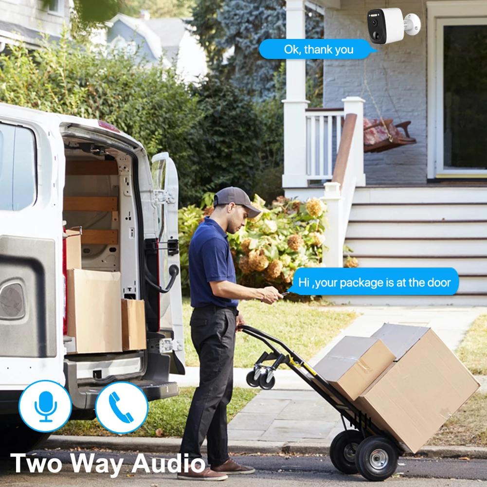 Facealink  2MP Outdoor   Wireless Full HD 1080P Security Camera  IP66  With PIR Human Body Detection 5200mAh With Solar Panel