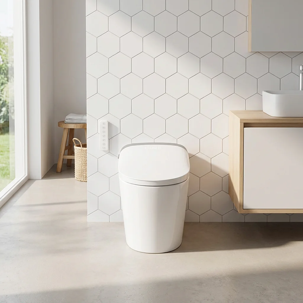 Modern Electric Intelligent Toilet with Auto Flushing, Heated Seat, Remote Control and Self-Cleaning Function