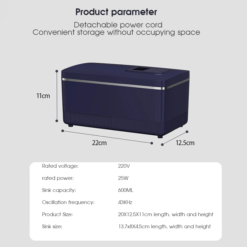Digital Ultrasonic Cleaner Intelligent Timmer Bath Jewelry Glasses Circuit Cleaning Machine Ultrasound Cleaner UV Lamp 600ml