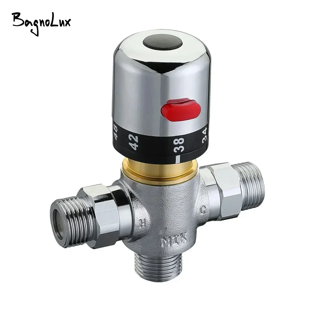 混合水の温度を調整するサーモスタットミキサー、ソーラー温水器用バルブdn15-g1-2-銅製サーモスタット混合バルブ