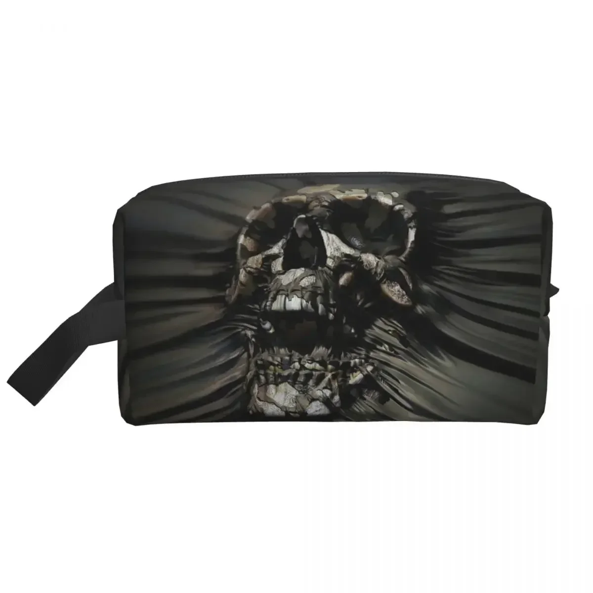 Custom Horror Skull Wrap Toiletry Bag Women Gothic Death Skeleton Cosmetic Makeup Organizer Ladies Beauty Storage Dopp Kit Case