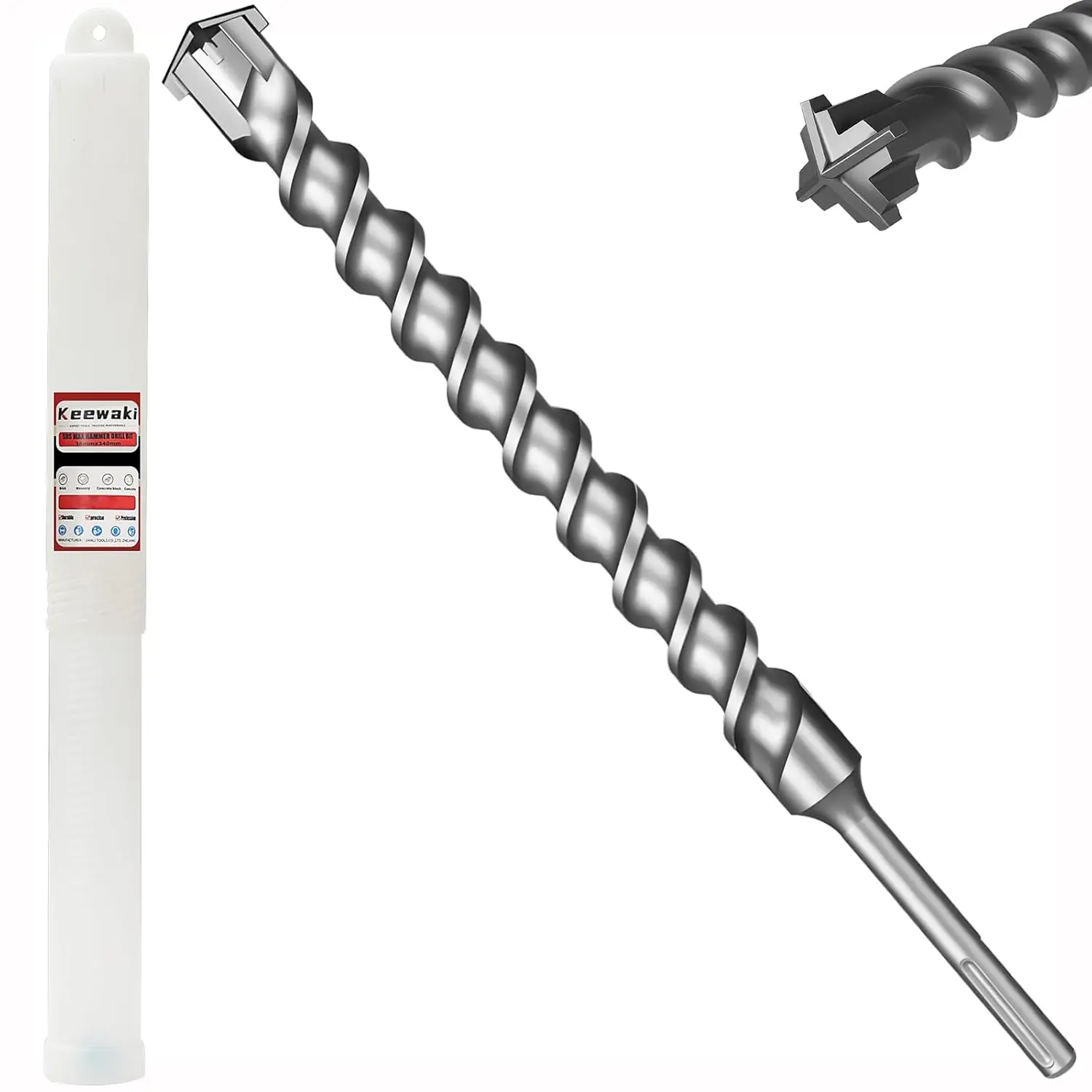 

Бур SDS Max 1-1/2" x 15" с твердосплавной головкой, термообработанной, длина 400 мм, для бетона, кирпича, каменной кладки и камня