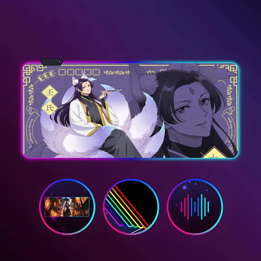 

The Apothecary Diaries Mouse Pad RGB Luminous 900X400mm Large Table Mat Non-slip Extra Large Game Office Mouse Pad