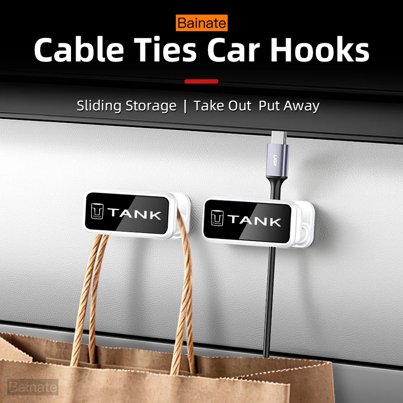 Car Hook Clips For Great Wall TANK 300 500 400 2025 2026, Self-Adhesive Dashboard Hanger Key Bag Seamless Pasting, Accessories