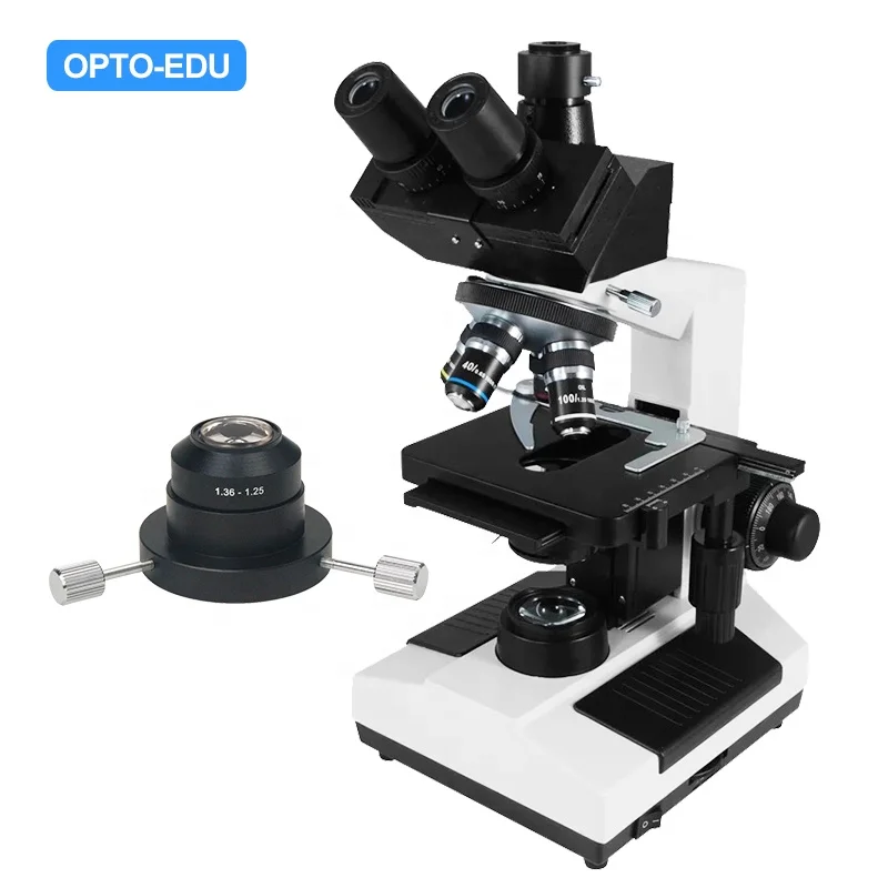 OPTO-EDU A10.1007 40-1000x trinocular análisis de sangre viva microscopio de campo oscuro