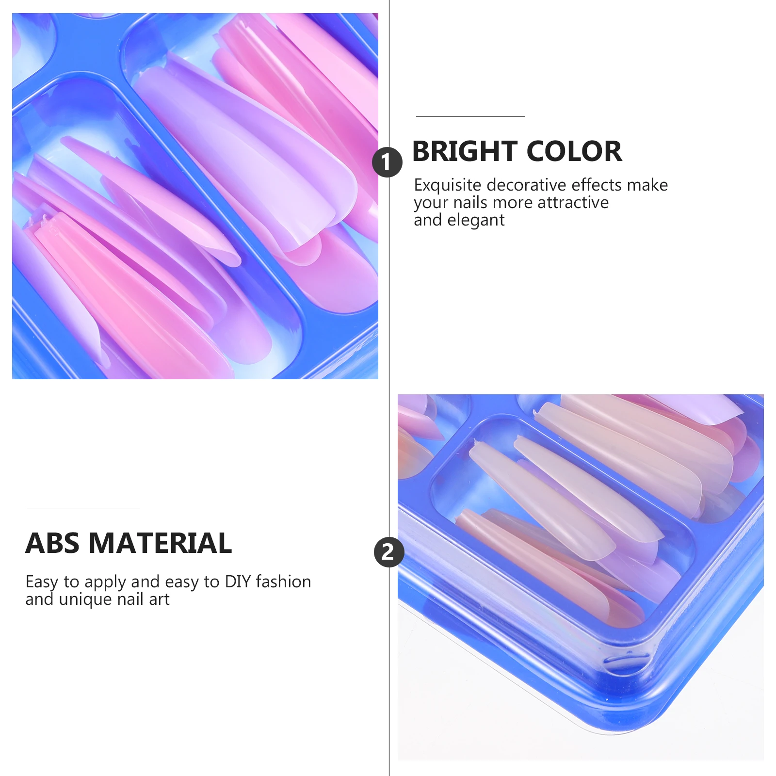 

200pcs Ballet Fake Nails Medium Length Press On Nail Tips Detachable Artificial Fingernails Solid Color Easy Diy Party Christmas