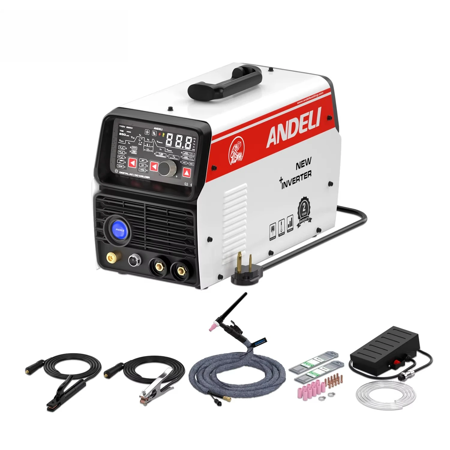 110V/220V 200 AC DC High Frequency Tungsten Argon Welding Pulse Cold MMA Multifunctional Aluminum Tungsten Argon Welding Machine
