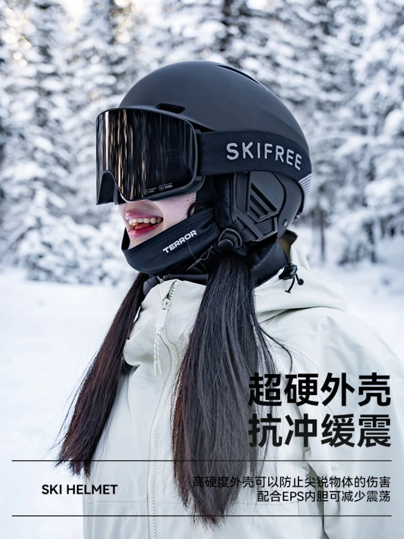 Casco de esquí, protección ocular, juego completo integrado para hombre, seguridad protectora profesional para mujer, gorro de tabla individual y doble