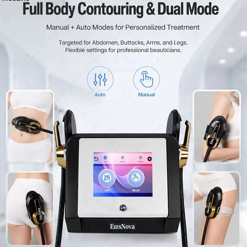 Mecavie EmsNova High‑Power Electromagnetic Body Shaping Equipment Dual‑Handle Muscle Tightening Instrument for Beauty Spa Studio