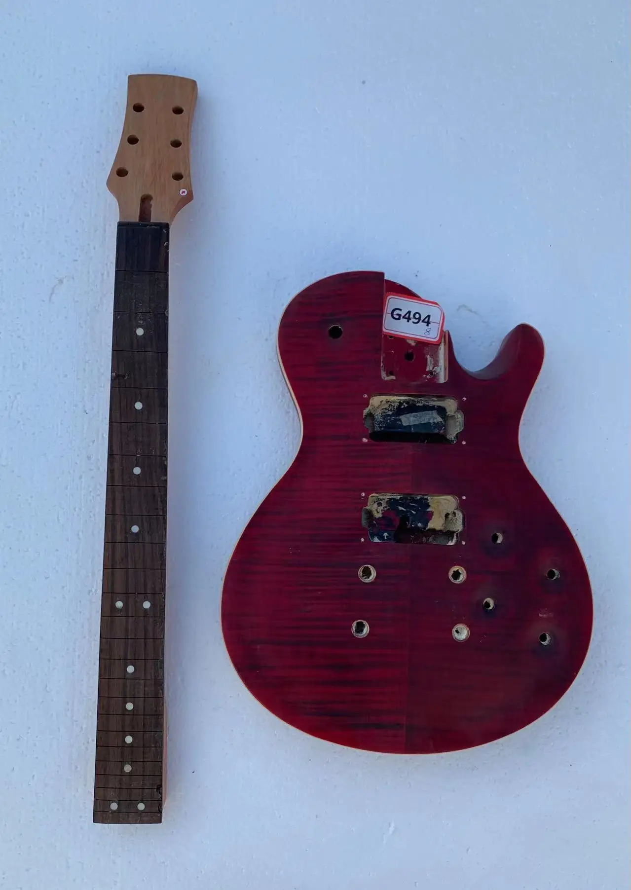 DIY Custom 6 Strings Chavl Electric Guitar (Not New) Guitarra Tiger Maple Top without Hardwares in Stock Discount Free Shipping