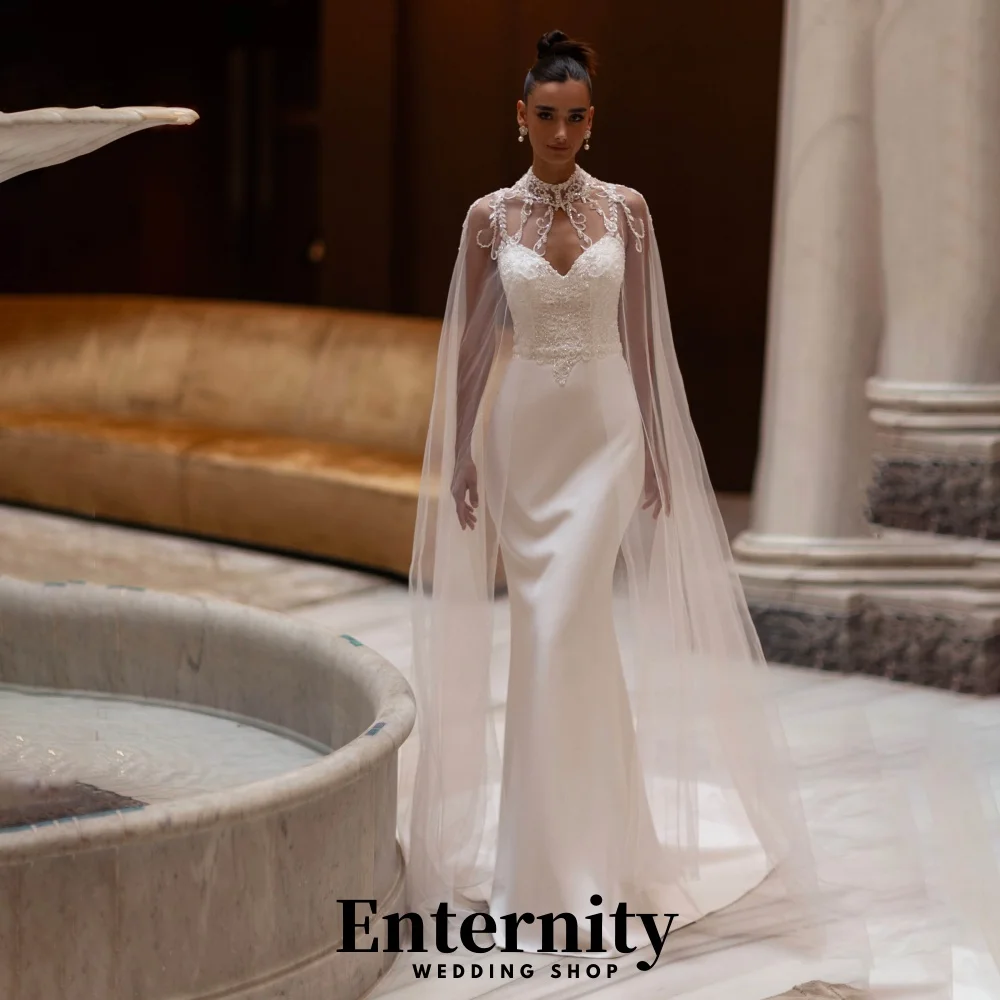 

Customized High Neck Wedding Dress Lace Applique Bridal Dress Charming Sleeveless Button Bridal Gown 2026 Vestidos De Novia