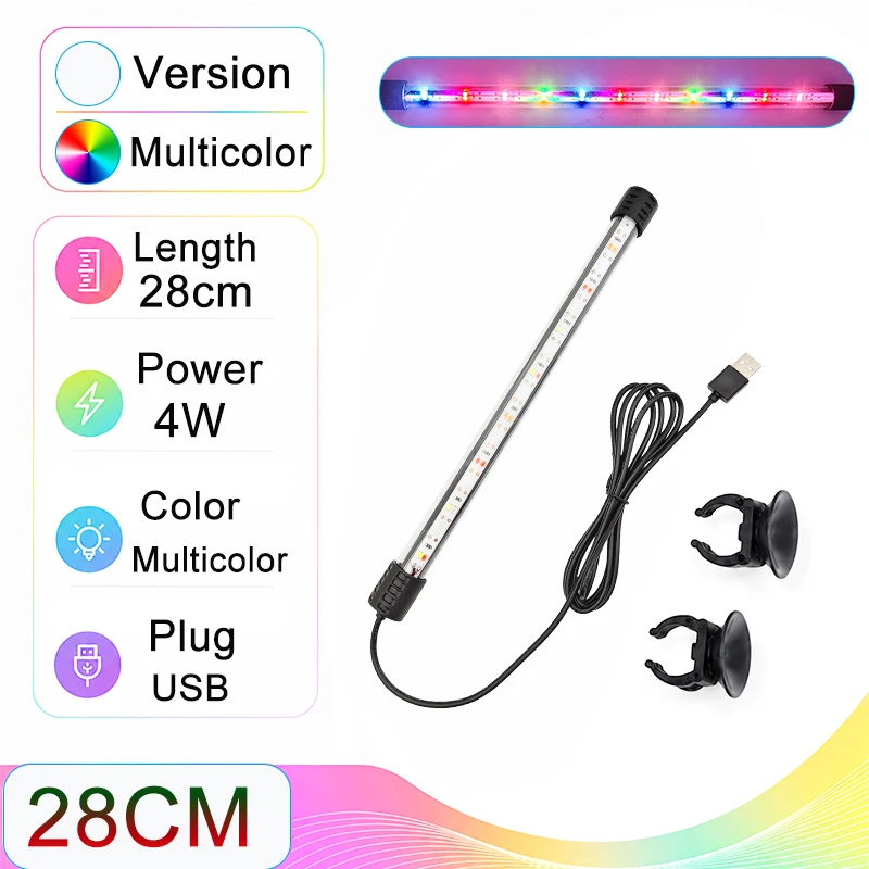 18-58cm USB Vollspektrum Aquarium LED-Lichtleiste Wasserdichte Tauchbare Fischbeckenlampe Unterwasser-Pflanzenwachstumsbeleuchtung – Detail 8