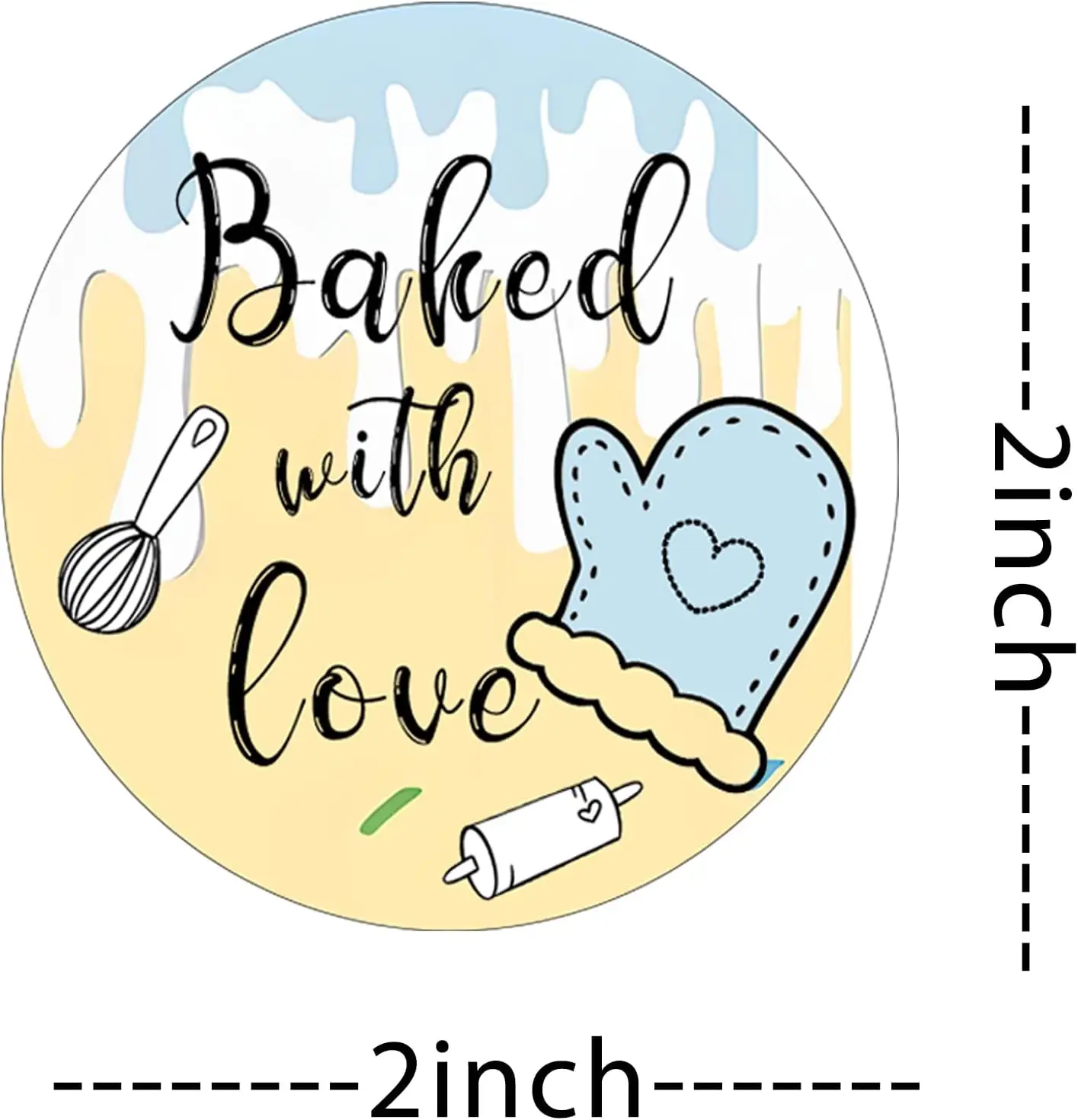 

500 шт. наклейки с надписью «Любовь», 2-дюймовые круглые наклейки ручной работы с любовью, 4 уникальных дизайна, идеально подходят для наклеек для кексов с печеньем