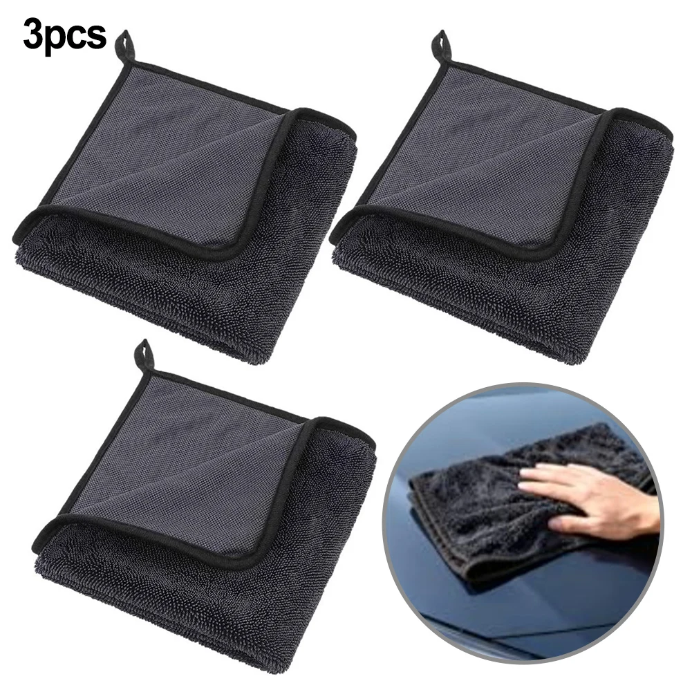 3 Pieces 40x60cm Super Absorbent Car Wash Towels Soft Superfine Fiber Cloth Drying Towel For Cleaning Car Glass Homes Bathrooms