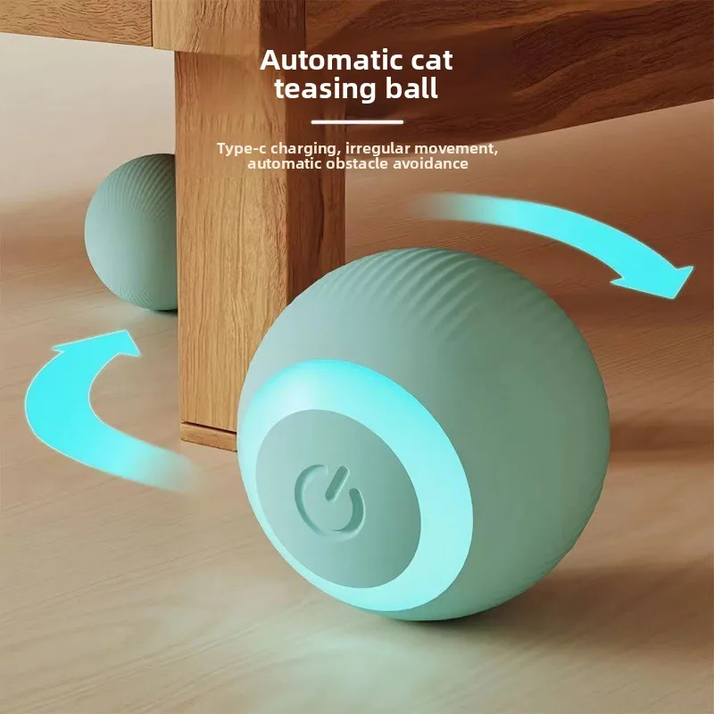 

Chew-Proof Smart Electric Rolling Cat Toy - Interactive LED Ball with Auto-Rotate for Bite Resistance
