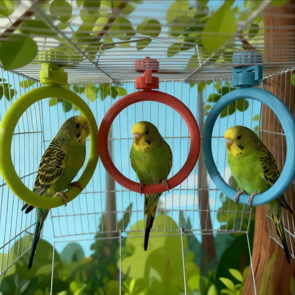 Round Rotary Bird Perch Comfortable Grip Detachable Rotating Bird Stand Quiet Easy Assemble Interactive Parrot