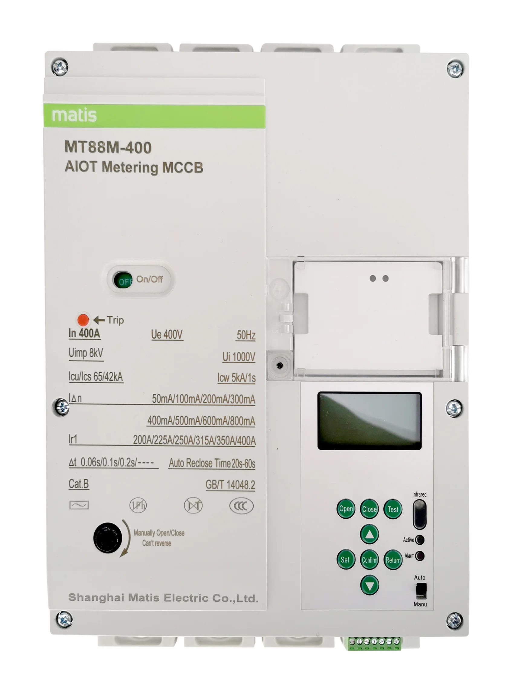 

2021 New Easy to Operate Good Quality Matis MT88M-400A 72 KA 400V 50 Hz Ats circuit breaker