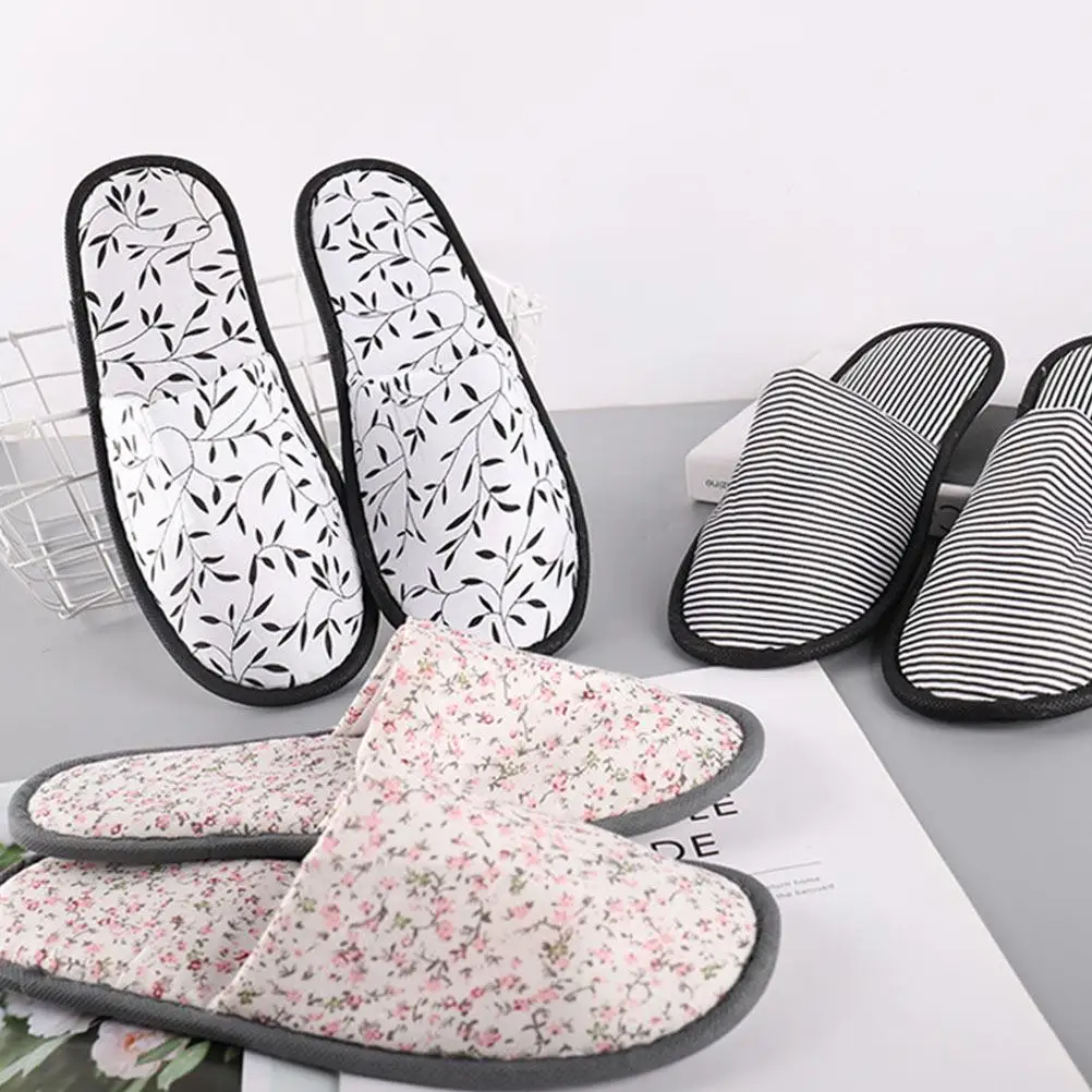 

5 Pairs House Slippers Anti-slip Travel Breathable Trip Simple for Hotel White Non-slip Man