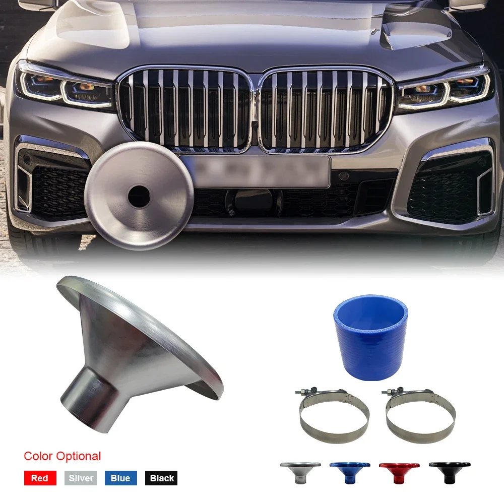 

Bellmouth Velocity Stack Adapter Silver Blue Red Black 3" Short Cold Air Compressor Intake Inlet Velocity Stack Turbo Horn Kit