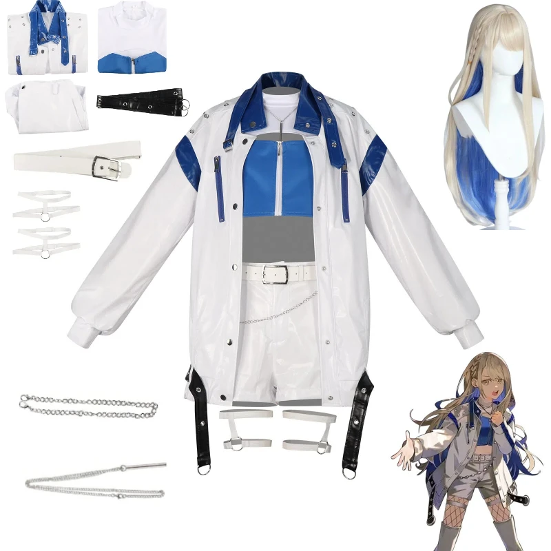 

Anime Project Sekai Colorful Stage Kohane Azusawa CosplayCostume Wig Necklace Waist Decor VBS Set Street Outfit Halloween Clothe