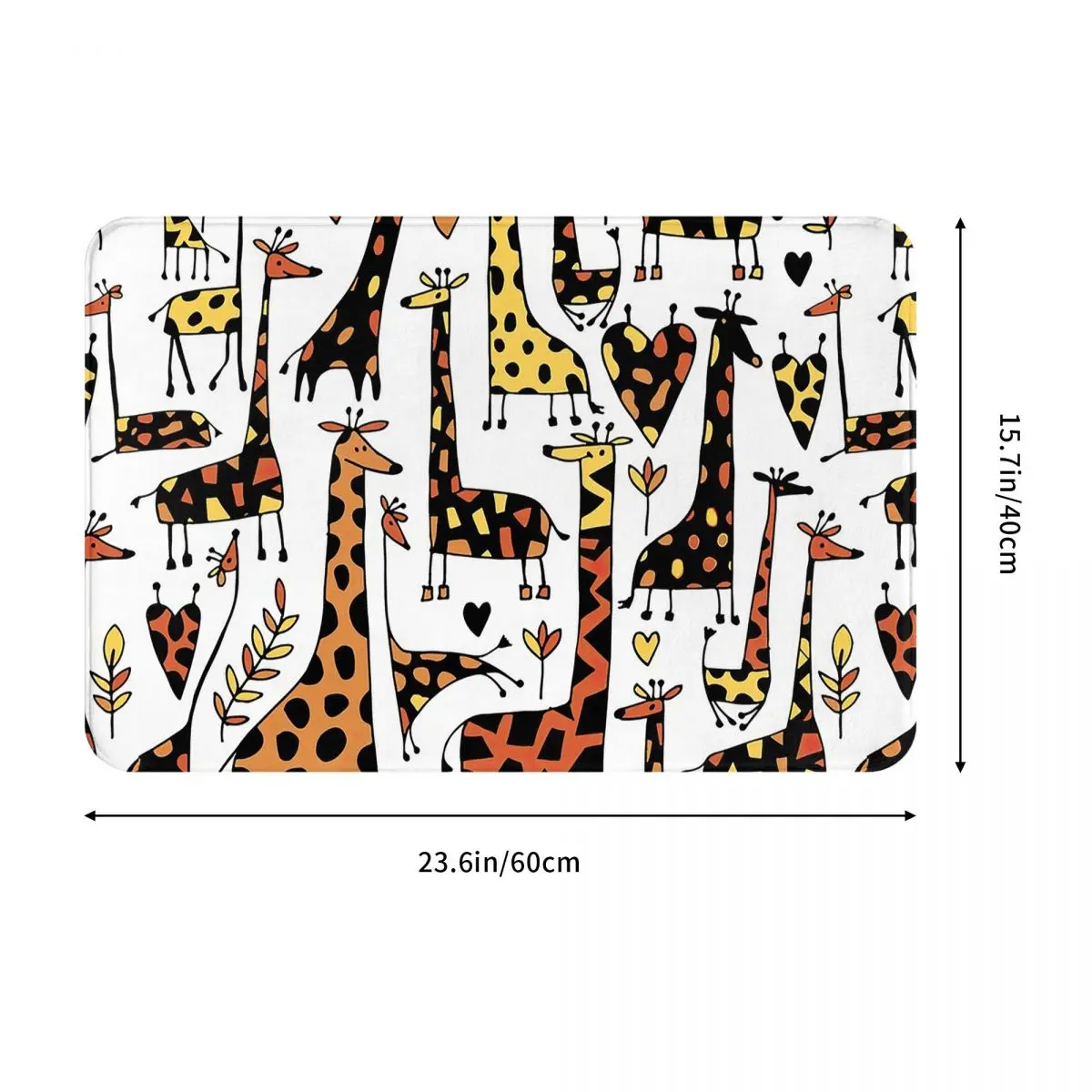 Cartoon Colorful Giraffe Pattern Doormat Dust-proo Carpet Rug Kitchen Entrance Home Floor Mat for Bathroom Footpad Mats