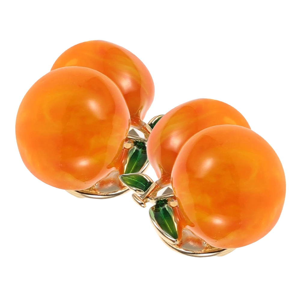 

2Pcs Cartoon Yellow Peach Brooch Cute Fruit Pin Clips Summer Lapel Pins for Women Girls Dresses Shirts Christmas Lapel Pins