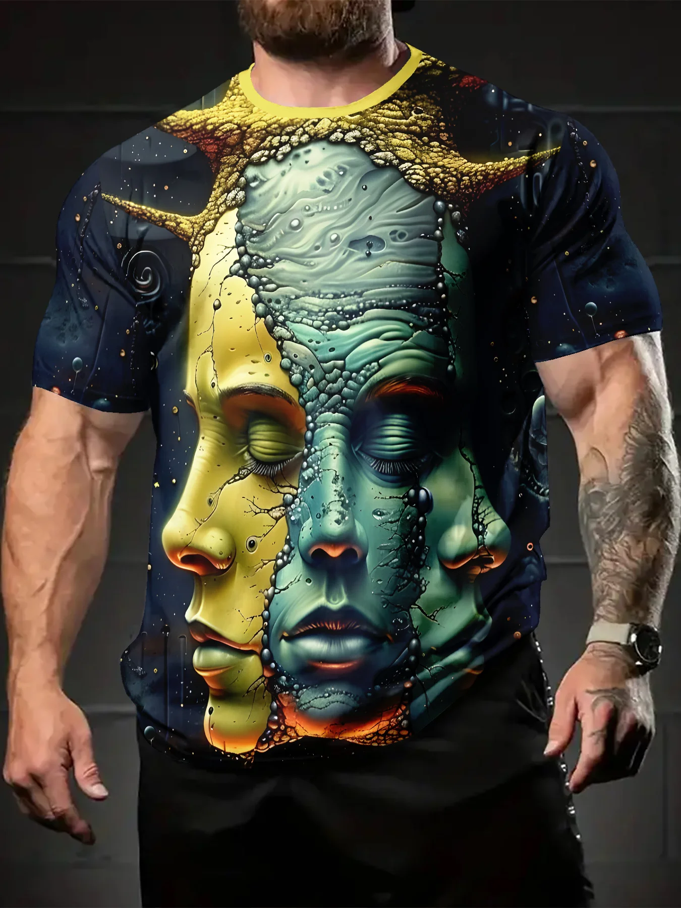 

Men's Floral T-Shirt- Breathable Regular Fit Casual Everyday & Formal Outfits - Machine Washable Summer Top, 2025