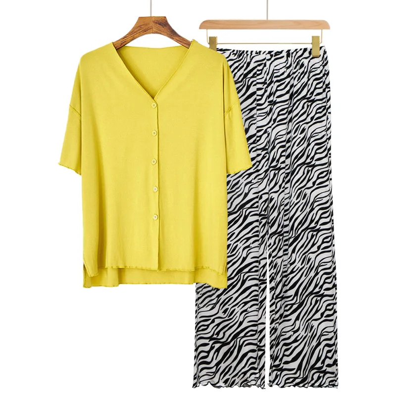 European Long Sleeve Trousers Sets 2026 New Loungewear Women's Sleepwear Two-piece Pajamas Home Suit For Women Modal Nightwear 4