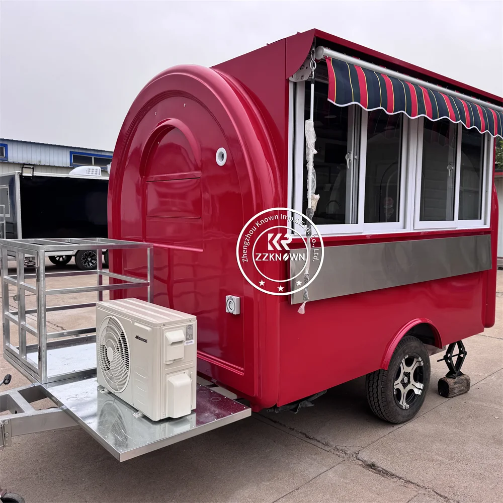 

Customized Street Mobile Hot Dog Ice Cream Cart Food Truck Mobile Coffee Pizza Kiosk Food Trailer With Full Kitchen Equipment