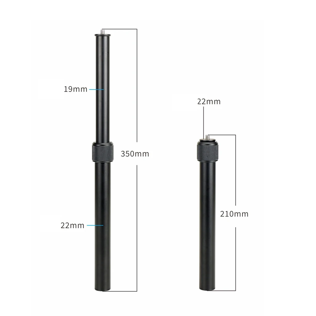 FEICHAO bâton de Selfie extensible tige d'extension en alliage monopode vis 1/4 pouces 2 sections pour extension de trépied Max. Longueur 350 mm