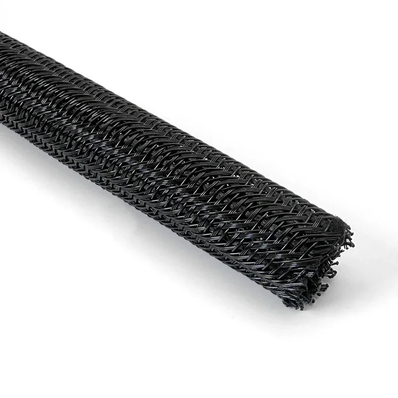 ID 5~50mm PET Self Winding Braided Sleeve Flexible Self Closing Sleeve For TV Box Power Signal Cable Arrangement Cover