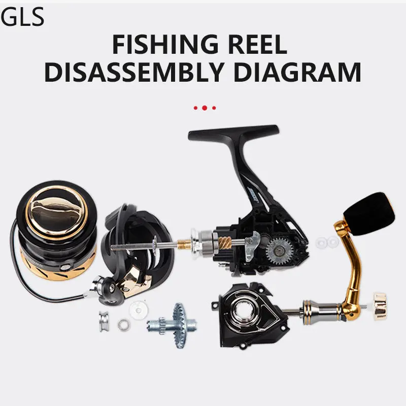 GLS New 6+1BB High Capacity Spool Fishing Reel Gear Ratio 7.1:1 Freshwater Trout Spinning Fishing Wheel